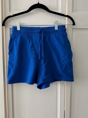 ZARA Cobalt Blue High Rise Cotton Sweatshorts - Size M